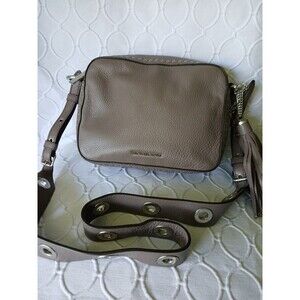 Michael Kors Brooklyn Large Camera Purse Bag cinder  Pebbled Leather with duster